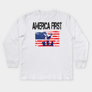 America first Kids Long Sleeve T-Shirt